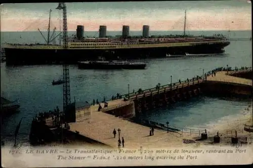 Ak Le Havre Seine Maritime, Le Transatlantique France, French Line CGT
