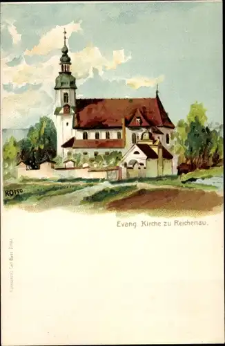 Künstler Litho Otto, R., Reichenau Niederösterreich, Evang. Kirche