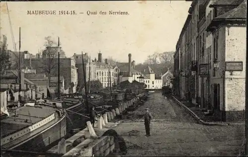 Ak Maubeuge Nord, Quai des Nerviens