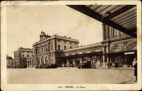 Ak Reims Marne, La Gare