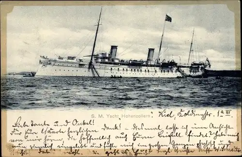 Ak Kaiserliche Yacht SMS Hohenzollern, Kaiserliche Marine