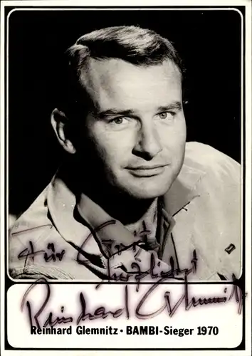 Ak Schauspieler Reinhard Glemnitz, Bambi Sieger 1970, Portrait, Autogramm