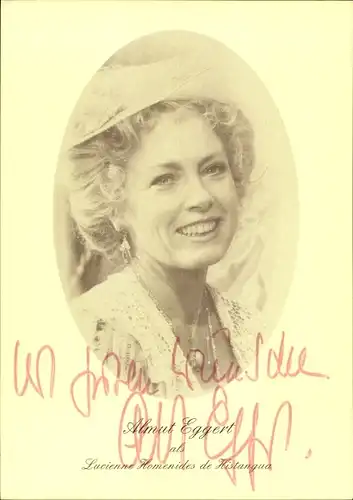 Ak Schauspielerin Almut Eggert, Portrait, Autogramm