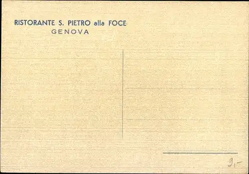 Ak Genova Genua Liguria, Ristorante S. Pietro alla Foce