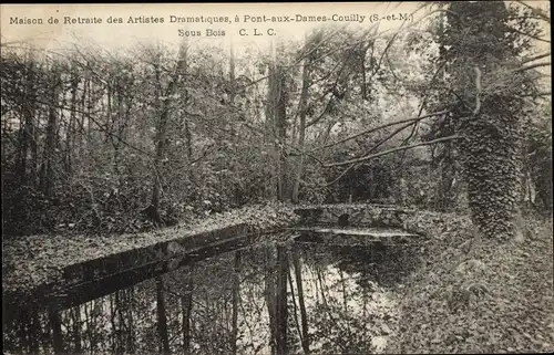 Ak Pont aux Dames Couilly Seine-et-Marne, Maison de Retraite des Artistes Dramatiques, Sous Bois