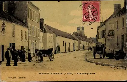 Ak Beaumont du Gâtinais Seine et Marne, Rue Montgaudier