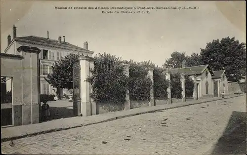 Ak Pont aux Dames Couilly Seine-et-Marne, Maison de Retraite des Artistes Dramatiques, Entrée