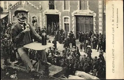 Ak Chalon sur Saône Saône et Loire, Carnaval 1908, S.M. Carnaval II