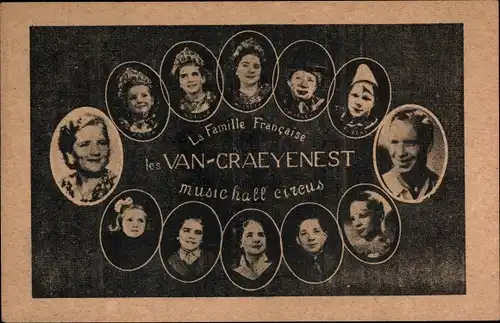 Ak La Famille Francaise, les Van Craeyenest, music hall circus