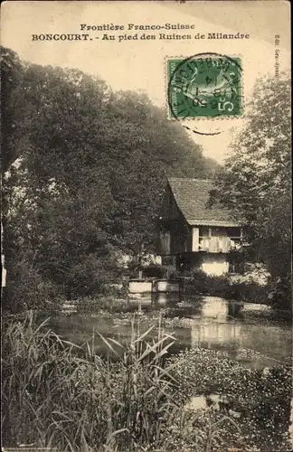 Ak Boncourt Kanton Jura, Au pied des Ruines de Milandre
