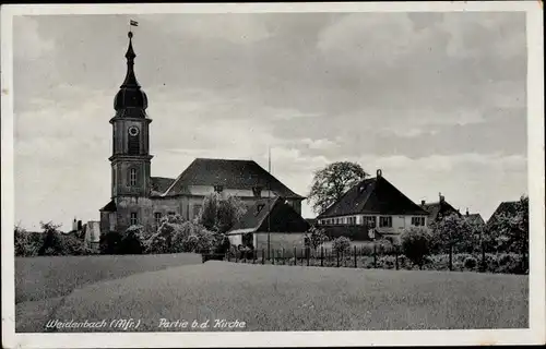 Ak Weidenbach in Mittelfranken, Partie bei der Kirche