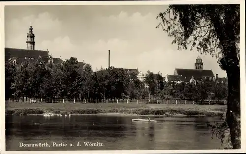 Ak Donauwörth in Schwaben Bayern, Partie an der Wörnitz