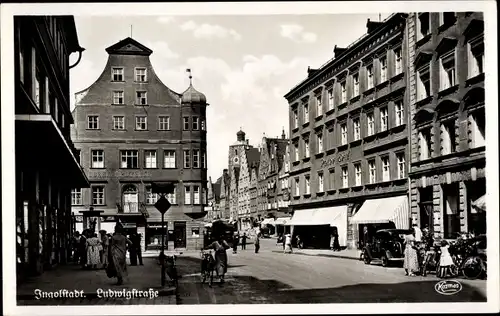 Ak Ingolstadt an der Donau Oberbayern, Ludwigstraße, Obere Apotheke