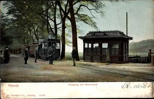 Ak Rijswijk Südholland Niederlande, Haagweg met Stoomtram