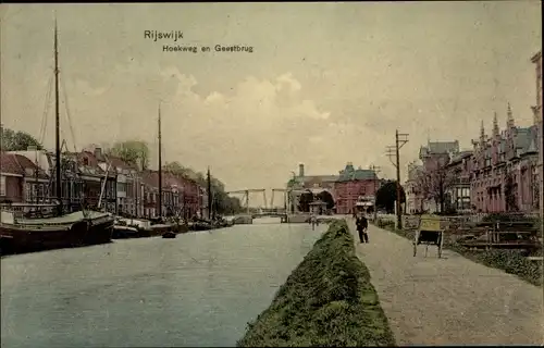 Ak Rijswijk Südholland Niederlande, Hoekweg en Geestbrug