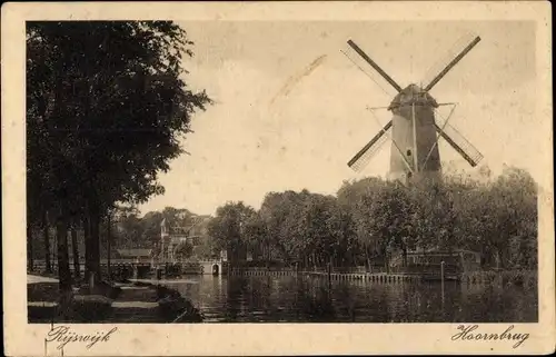 Ak Rijswijk Südholland Niederlande, Hoornbrug, Windmühle
