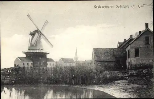 Ak Ouderkerk aan den IJssel Südholland, Houtzaagmolen