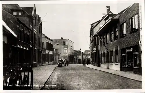 Ak Axel Zeeland Niederlande, Noordstraat met Postkantoor