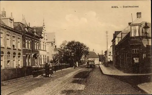 Ak Axel Zeeland Niederlande, Stationstraat