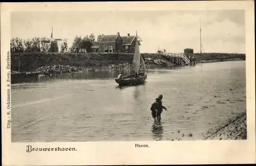 Ak Brouwershaven Zeeland, Haven