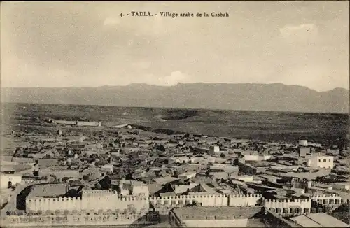 Ak Tadla Marokko, Village arabe de la Casbah, Totalansicht vom Ort