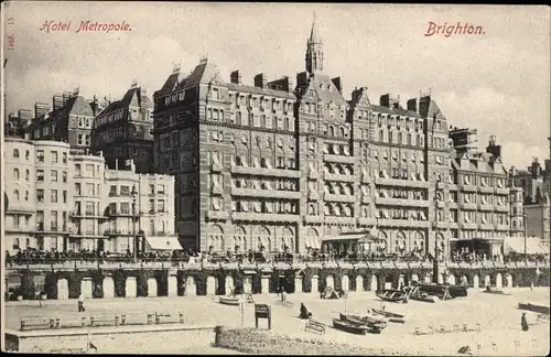 Ak Brighton East Sussex England, Hotel Metropole, Strand