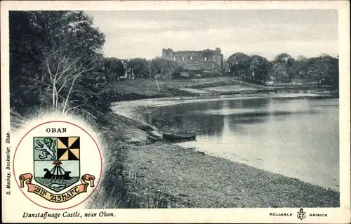 Ak Oban Schottland, Dunstaffnage Castle, Wappen