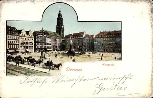 Ak Dresden Altstadt, Altmarkt, Kutschen