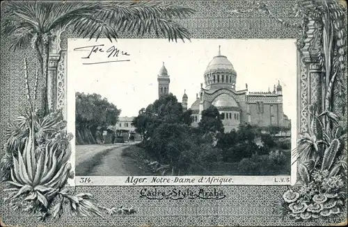 Passepartout Ak Algier Alger Algerien, Notre-Dame d'Afrique