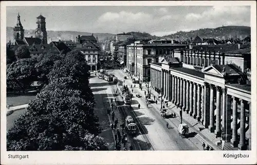Ak Stuttgart in Württemberg, Königsbau, Straßenbahnen