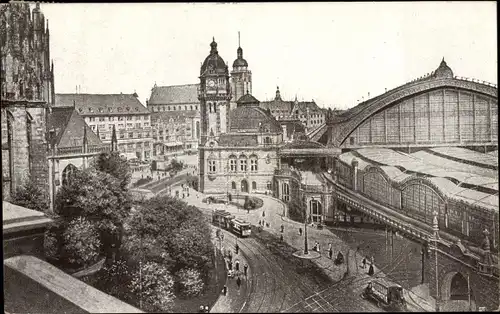 Ak Köln am Rhein, Partie am Hauptbahnhof
