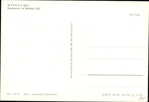 Ak Werdau in Sachsen, Neubauten im Stadtteil Ost, Ortsansicht