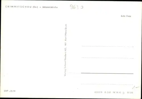 Ak Crimmitschau in Sachsen, Johanniskirche