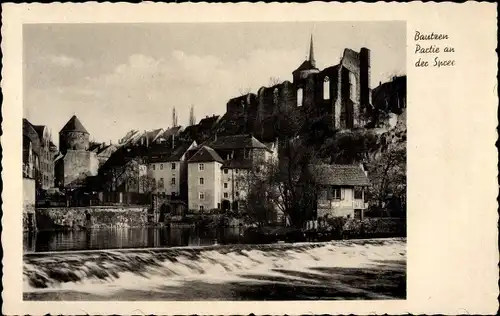 Ak Bautzen Sachsen, Partie an der Spree