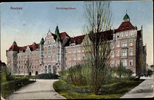 Ak Bautzen Sachsen, Gerichtsgebäude