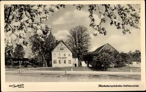 Ak Rathewalde Hohnstein in der Sächsischen Schweiz, Gasthaus zum Hockstein, Hocksteinschänke