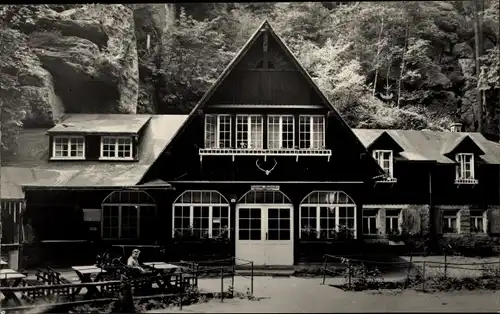 Ak Lohmen Sächsische Schweiz, Uttewalder Grund, Gasthaus Waldidylle