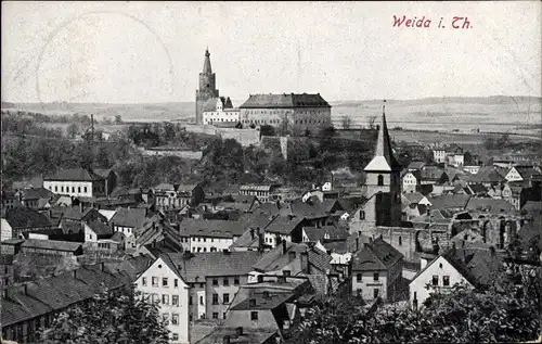 Ak Weida in Thüringen, Panoramablick auf die Stadt