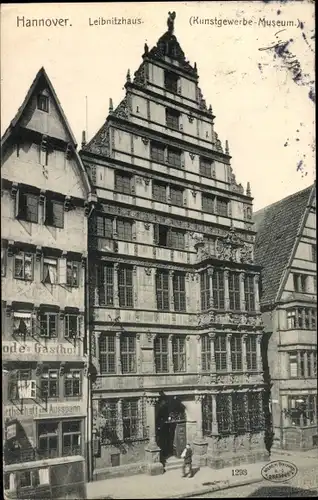 Ak Hannover in Niedersachsen, Leibniz-Haus, Kunstgewerbe-Museum, Gasthof