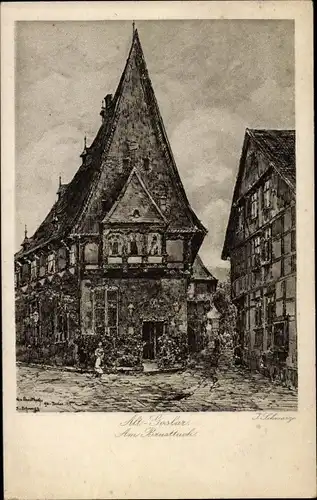 Künstler Ak Schwarze, J., Goslar am Harz, Am Brusttuch