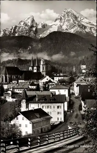 Ak Berchtesgaden in Oberbayern, Teilansicht mit Watzmann