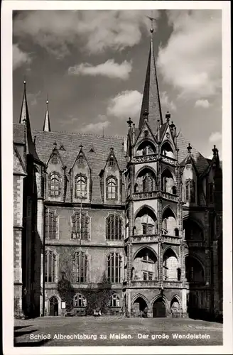 Ak Meißen an der Elbe, Schloss Albrechtsburg, der große Wendelstein