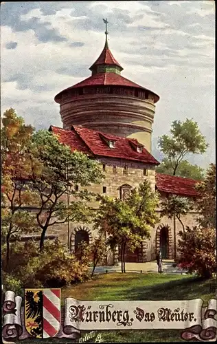 Künstler Ak Nürnberg, das Neutor, Neutorturm, Wappen