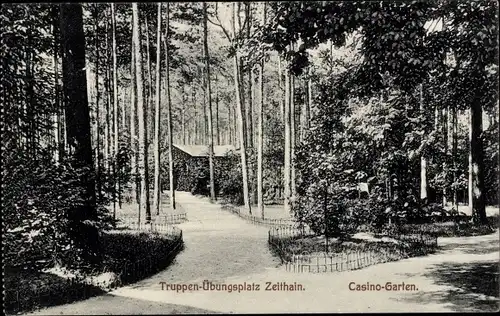 Ak Zeithain in Sachsen, Truppenübungsplatz, Casino-Garten