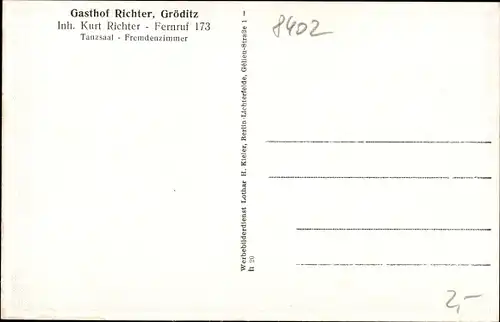 Ak Gröditz Sachsen, Kriegerdenkmal, Kirche, Gasthof Richter