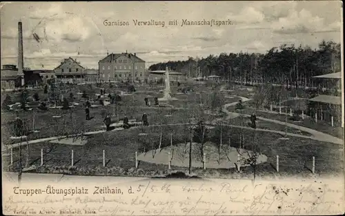 Ak Zeithain in Sachsen, Truppenübungsplatz, Garnison Verwaltung mit Mannschaftspark