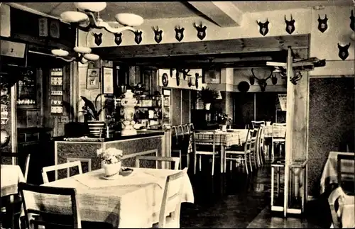 Ak Gießübel in Thüringen, Gasthaus Zum Rautenkranz, Speiseraum
