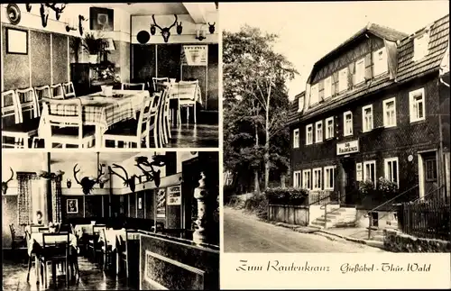 Ak Gießübel in Thüringen, Gasthaus Zum Rautenkranz, Speiseraum