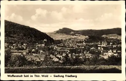 Ak Suhl in Thüringen, Panorama Siedlung Friedberg