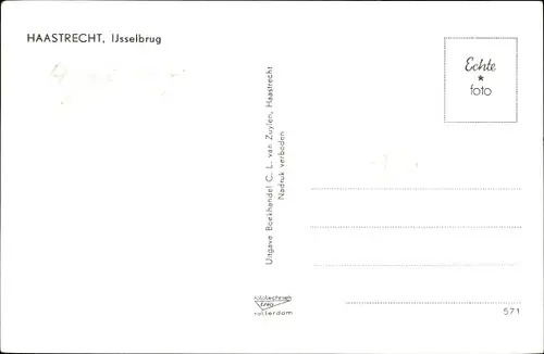 Ak Haastrecht Südholland, IJsselbrug